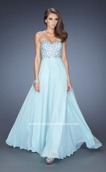 Picture of: Natural Waist Chiffon Prom Dress with Stones and Jewels in Blue, Style: 20168, Main Picture