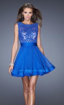Picture of: Tulle Skirt Short Cocktail Dress with Jewel Details in Blue, Style: 20429, Main Picture