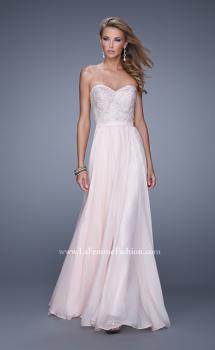 Picture of: Long Strapless Chiffon Prom Gown with Embellishments in Pink, Style: 20447, Main Picture