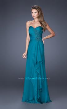 Picture of: Sweetheart Evening Gown with Gathered Bodice and Lace in Blue, Style: 20479, Main Picture