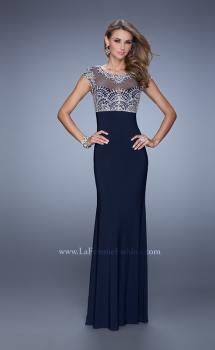 Picture of: Elegant Prom Dress with Intricately Beaded Bodice in Blue, Style: 20537, Main Picture