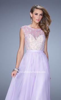 Picture of: Chiffon Prom Dress with Pearls and Rhinestones in Purple, Style: 20602, Main Picture