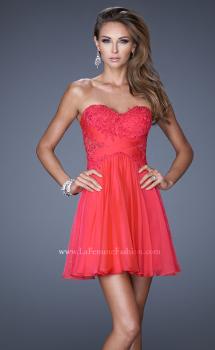 Picture of: Criss Cross Bodice Long Prom Dress with Lace in Pink, Style: 20632, Main Picture