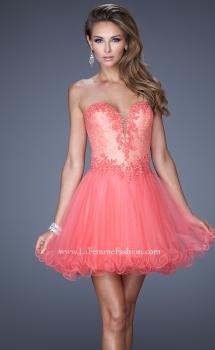 Picture of: Strapless Sweetheart Tulle Prom Dress with Lace Bodice in Pink, Style: 20656, Main Picture