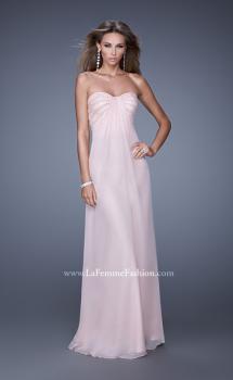 Picture of: Long Strapless Gown with Empire Waist and Pearls in Pink, Style: 20850, Main Picture