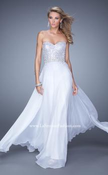 Picture of: Sequined Bodice Long Chiffon Prom Dress in White, Style: 20985, Main Picture