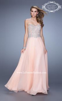 Picture of: Strapless Prom Gown with Shimmery Embroidery in Pink, Style: 21002, Main Picture