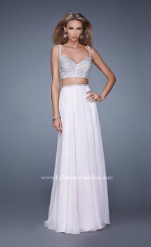 Picture of: Beaded Top Ling Two Piece Prom Dress with Beaded Waist in White, Style: 21135, Main Picture