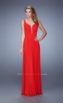 Picture of: Rhinestones V Neck Long Chiffon Prom Dress in Red, Style: 21150, Main Picture