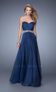 Picture of: Elegant Long Prom Dress with Beaded Embroidery in Navy, Style: 21177, Main Picture