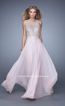 Picture of: Embellished Long Prom Gown with Plunging Neckline in Pink, Style: 21212, Main Picture