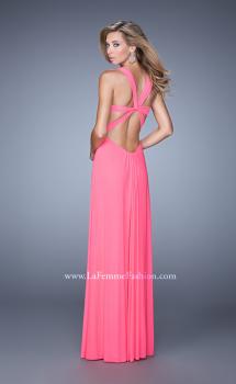 Picture of: Plunging Neckline Prom Gown with Gathered Bust in Pink, Style: 21330, Main Picture