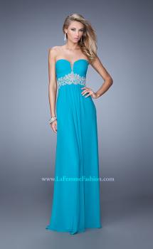 Picture of: Embroidered Waist Sweetheart Neck Long Prom Dress in Peacock, Style: 21357, Main Picture