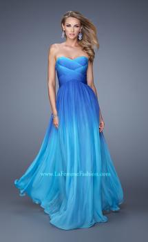 Picture of: Sexy Ombre Print Chiffon Prom Gown with High Waist in Blue, Style: 21515, Main Picture