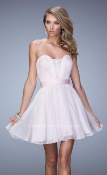 Picture of: Rhinestone Chiffon Prom Dress with Rhinestones in Pink, Style: 21994, Main Picture