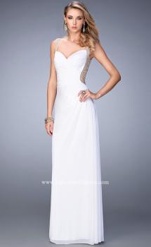 Picture of: Prom Gown with Sweetheart Neckline, Stones, and Pearls in White, Style: 22691, Main Picture