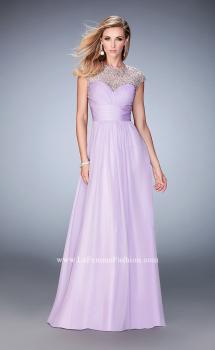 Picture of: Long Prom Gown with Crystals and Beads in Purple, Style: 22890, Main Picture