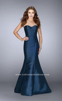 Picture of: Strapless Mermaid Prom Dress with Beaded Belt in Blue, Style: 22963, Main Picture