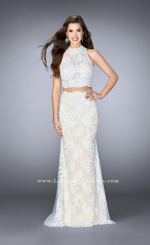 Picture of: Two Piece Lace Prom Dress with Flare Skirt in White, Style: 24615, Main Picture