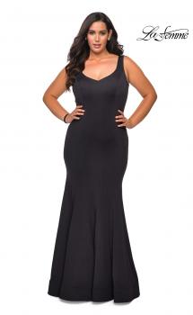 Picture of: Long Jersey Plus Size Mermaid Prom Dress in Black, Style: 28975, Main Picture