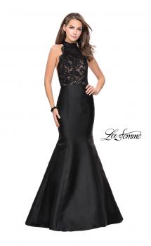 Picture of: Mermaid dress with sheer sides and open back in Black, Style: 24778, Main Picture