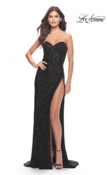 Picture of: Chic Beaded Lace Gown with Sweetheart Neckline in Black, Style: 31538, Main Picture