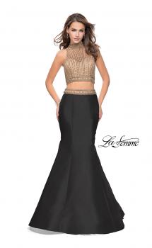 Picture of: Two Piece Mermaid Style Dress with Beading in Black Gold, Style: 25467, Main Picture