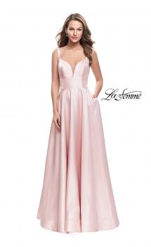 Picture of: A-Line Ball Gown with V Open Back and Pockets in Blush, Style: 26015, Main Picture