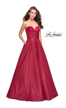 Picture of: Strapless Ball Gown with Wrapped Bodice and Pockets in Burgundy, Style: 25953, Main Picture