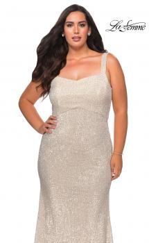 Picture of: Long Sequin Plus Size Prom Dress for Curves in Champagne, Style: 28875, Main Picture, Main Picture