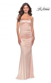 Picture of: Chic Strapless Liquid Jersey Gown with Ruching in Champagne, Style: 31189, Main Picture