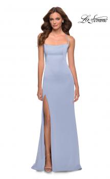 Picture of: Jersey Dress with Beaded Rhinestone Straps in Cloud Blue, Style 29720, Main Picture