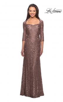 Picture of: Long Lace Gown with Sweetheart Neckline in Cocoa, Style: 26427, Main Picture