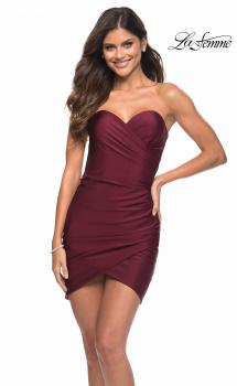 Picture of: Fitted Strapless Dress with Sweetheart Neckline in Dark Berry, Main Picture