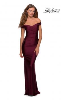 Picture of: Off the Shoulder Prom Dress with Sweetheart Neckline in Burgundy, Style: 28450, Main Picture