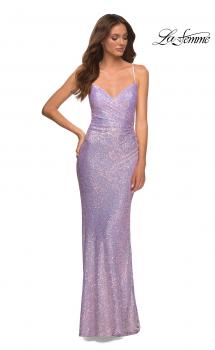 Picture of: Sequin Long Prom Dress in Vibrant Bright Colors in Purple, Style: 30622, Main Picture