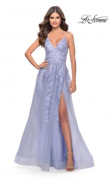 Picture of: Tulle Prom Dress with Lace Detail in Light Periwinkle, Style: 31503, Main Picture