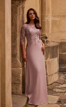 Picture of: Jersey Gown with Boat Neckline and Lace Detailing, Style: 29251, Main Picture