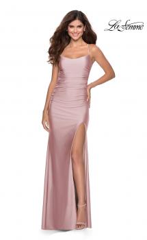 Picture of: Long Prom Dress with Tie Up Back Jersey in Mauve, Style: 30630, Main Picture
