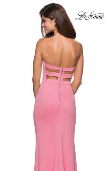 Picture of: Pink Strapless Prom Dress with Cut Out Back and Slit in Millennial Pink, Style: 27335, Main Picture