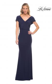 Picture of: Versatile Jersey Long Evening Dress with Short Sleeve in Blue, Style: 29998, Main Picture