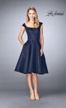 Picture of: Knee Length Evening Dress with Pockets in Navy, Style: 24898, Main Picture