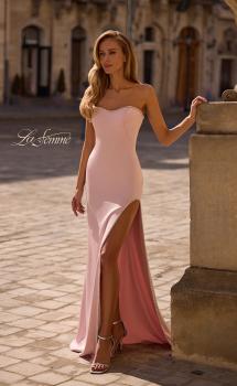 Picture of: Fitted Strapless Dress with Rhinestone Embellished Neckline and Slit in Orchid Pink, Style 32799, Main Picture