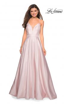 Picture of: Simple A-Line Long Prom Dress with Pockets in Pale Pink, Style: 27823, Main Picture
