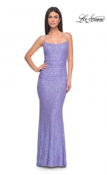 Picture of: Chic Soft Sequin Stretch Dress with Open Back in Periwinkle, Style: 31429, Main Picture