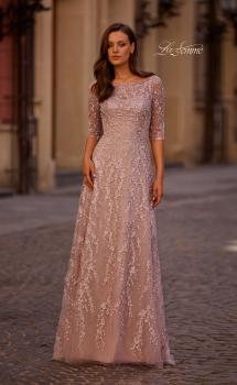 Picture of: Floor Length Floral Dress with Three Quarter Sleeves, Style: 27981, Main Picture