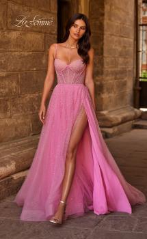 Picture of: Cute A-line Prom Dress with Pearl and Rhinestone Tulle in Pink , Style 32644, Main Picture