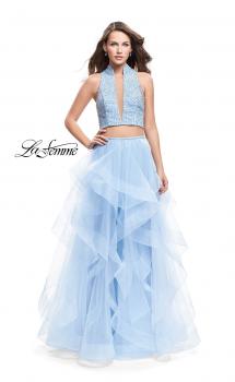 Picture of: Two Piece Ball Gown with Tulle Skirt and Beaded Top in Powder Blue, Style: 26240, Main Picture