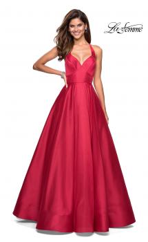 Picture of: Empire Waist Long Dress with Full Skirt and Pockets in Red, Style: 27504, Main Picture