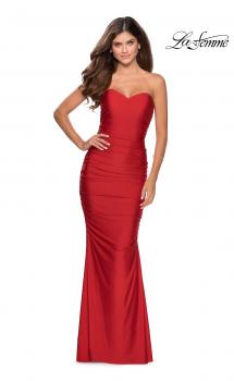Picture of: Long Strapless Sweetheart Neckline Prom Dress in Red, Style: 28324, Main Picture